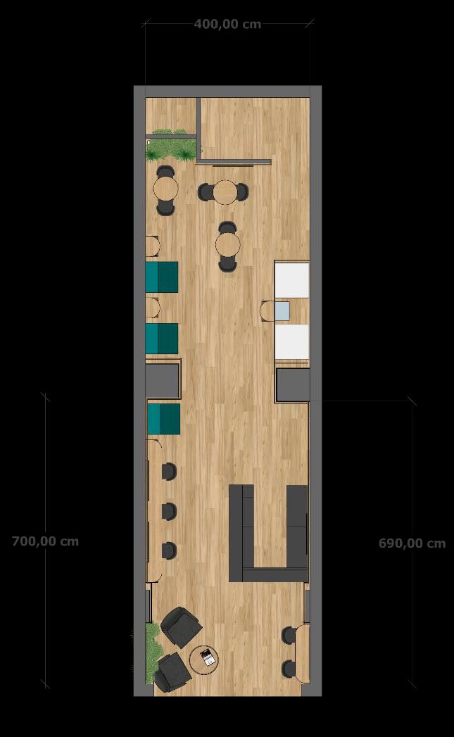 Pianta tecnica del PuntoShop24 di Foggia — 400 × 700 cm